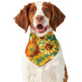 Sage Watercolor Sunflower Pattern Print Dog Bandana