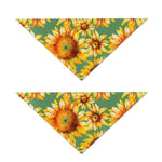 Sage Watercolor Sunflower Pattern Print Dog Bandana