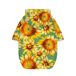 Sage Watercolor Sunflower Pattern Print Dog Zip Up Hoodie