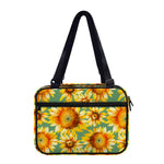 Sage Watercolor Sunflower Pattern Print Double Strap Bible Bag