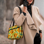 Sage Watercolor Sunflower Pattern Print Double Strap Bible Bag