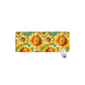 Sage Watercolor Sunflower Pattern Print Extended Mouse Pad