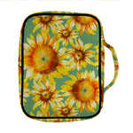 Sage Watercolor Sunflower Pattern Print Front Pocket Bible Bag