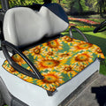 Sage Watercolor Sunflower Pattern Print Golf Cart Seat Cover