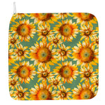 Sage Watercolor Sunflower Pattern Print Hand Towel