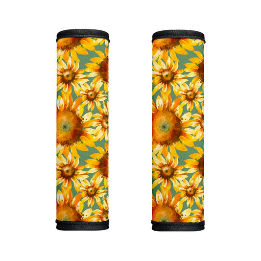 Sage Watercolor Sunflower Pattern Print Handle Covers