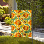Sage Watercolor Sunflower Pattern Print House Flag