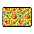 Sage Watercolor Sunflower Pattern Print Kitchen Mat