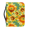 Sage Watercolor Sunflower Pattern Print Leather Bible Cover