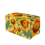 Sage Watercolor Sunflower Pattern Print Leather Tissue Box Cover