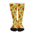 Sage Watercolor Sunflower Pattern Print Long Socks