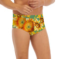 Sage Watercolor Sunflower Pattern Print Men's Briefs
