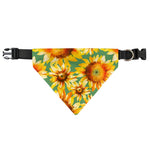 Sage Watercolor Sunflower Pattern Print Over The Collar Dog Bandana