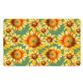 Sage Watercolor Sunflower Pattern Print Polyester Doormat