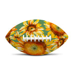 Sage Watercolor Sunflower Pattern Print Rugby Ball