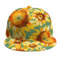 Sage Watercolor Sunflower Pattern Print Snapback Cap