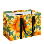 Sage Watercolor Sunflower Pattern Print Utility Tote Bag