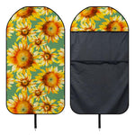 Sage Watercolor Sunflower Pattern Print Waterproof Car Seat Cover