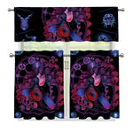 Sagittarius And Astrological Signs Print 3 Piece Kitchen Curtains