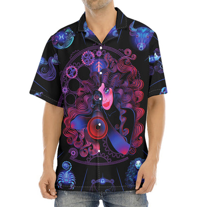 Sagittarius And Astrological Signs Print Aloha Shirt