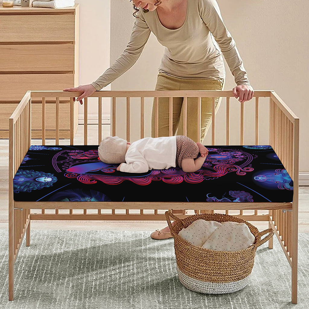 Sagittarius And Astrological Signs Print Baby Crib Sheet