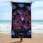 Sagittarius And Astrological Signs Print Beach Towel