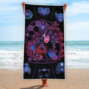 Sagittarius And Astrological Signs Print Beach Towel