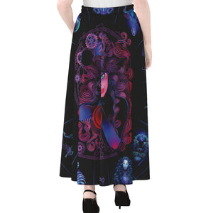 Sagittarius And Astrological Signs Print Chiffon Maxi Skirt