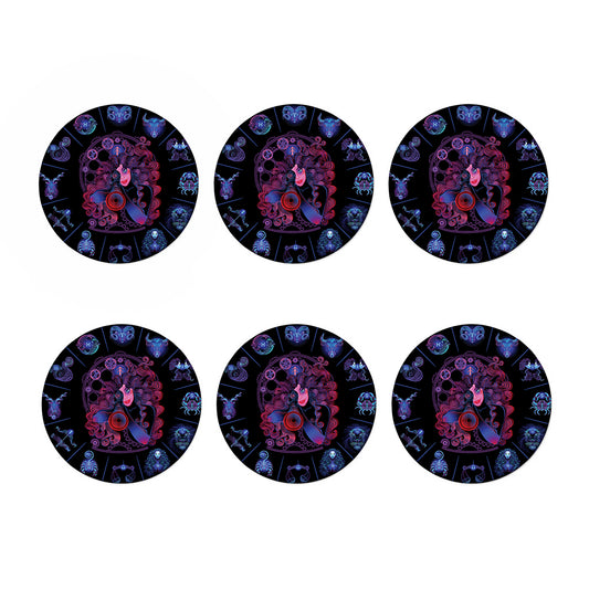 Sagittarius And Astrological Signs Print Coaster Set