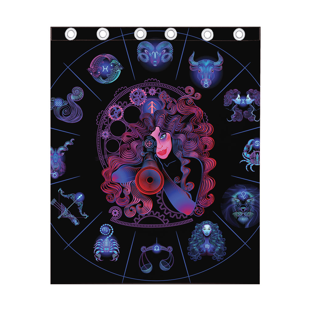 Sagittarius And Astrological Signs Print Curtain