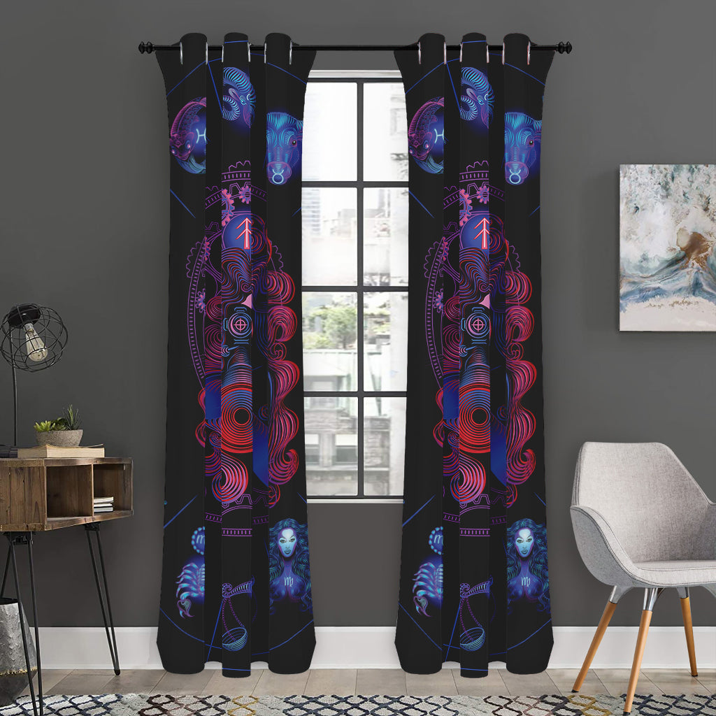 Sagittarius And Astrological Signs Print Curtain