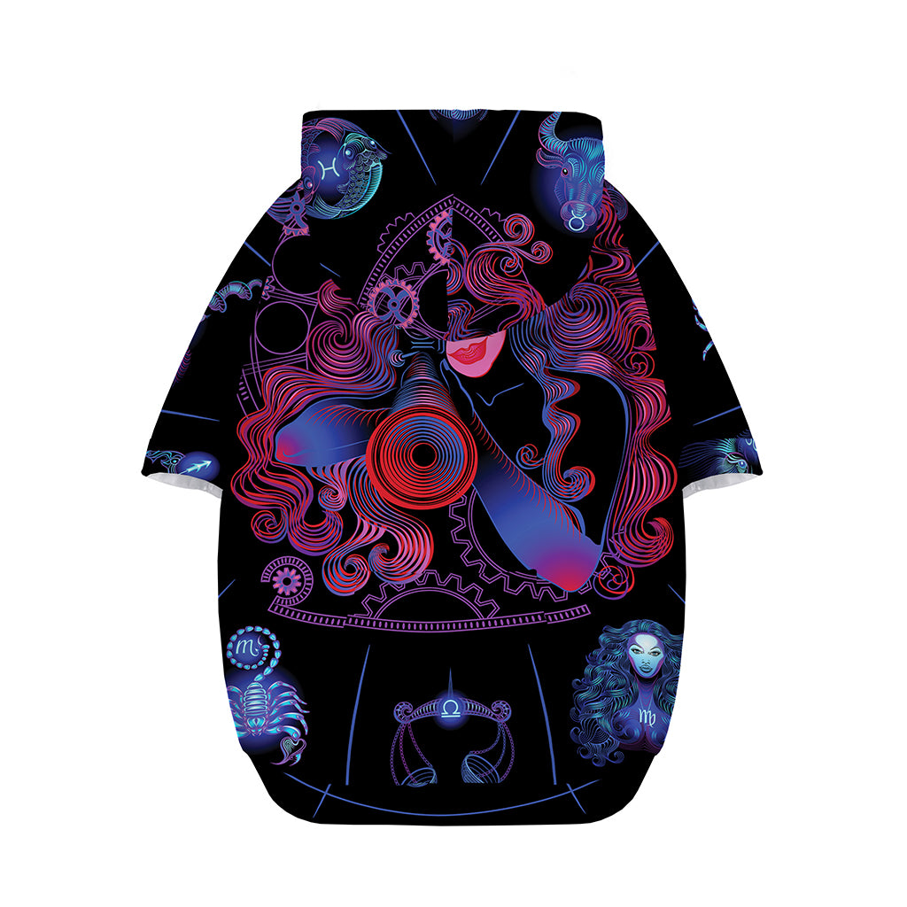 Sagittarius And Astrological Signs Print Dog Zip Up Hoodie