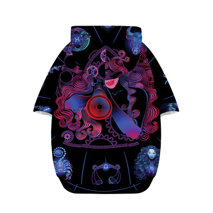 Sagittarius And Astrological Signs Print Dog Zip Up Hoodie