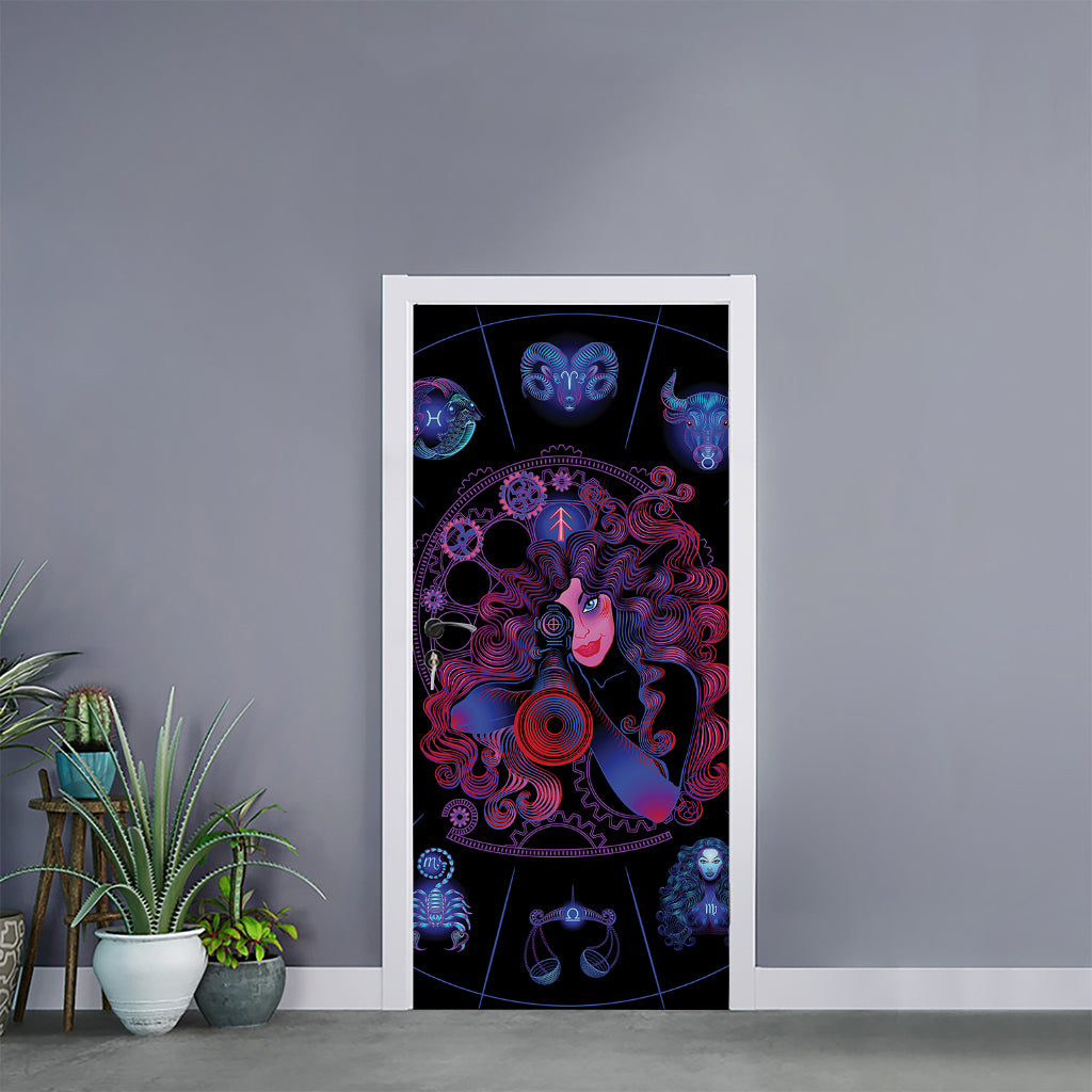 Sagittarius And Astrological Signs Print Door Sticker