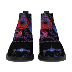 Sagittarius And Astrological Signs Print Flat Ankle Boots