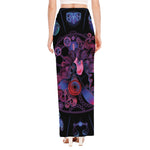 Sagittarius And Astrological Signs Print High Slit Maxi Skirt