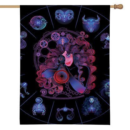 Sagittarius And Astrological Signs Print House Flag