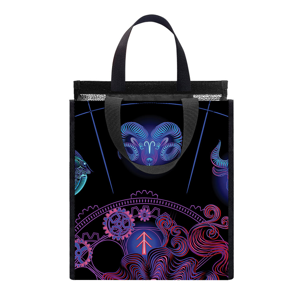 Sagittarius And Astrological Signs Print Insulated Lunch Tote