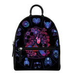 Sagittarius And Astrological Signs Print Leather Backpack