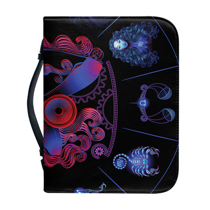 Sagittarius And Astrological Signs Print Leather Bible Cover