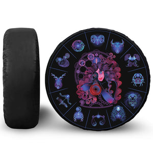 Sagittarius And Astrological Signs Print Leather Spare Tire Cover