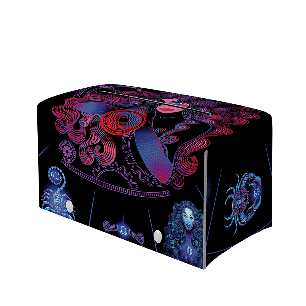 Sagittarius And Astrological Signs Print Leather Tissue Box Cover