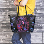 Sagittarius And Astrological Signs Print Leather Tote Bag