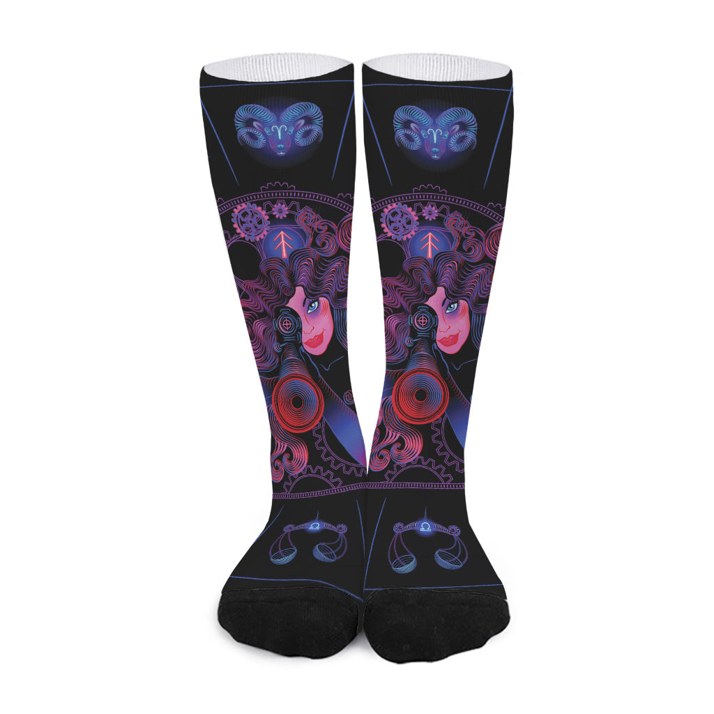 Sagittarius And Astrological Signs Print Long Socks