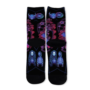 Sagittarius And Astrological Signs Print Long Socks