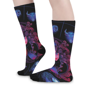 Sagittarius And Astrological Signs Print Long Socks