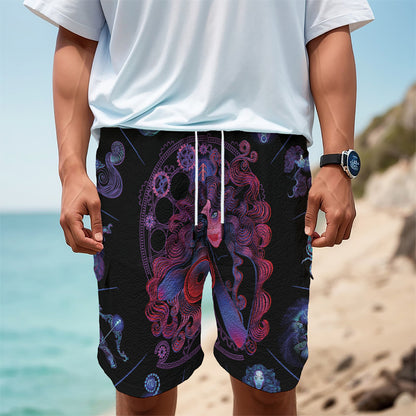 Sagittarius And Astrological Signs Print Men's Cargo Shorts