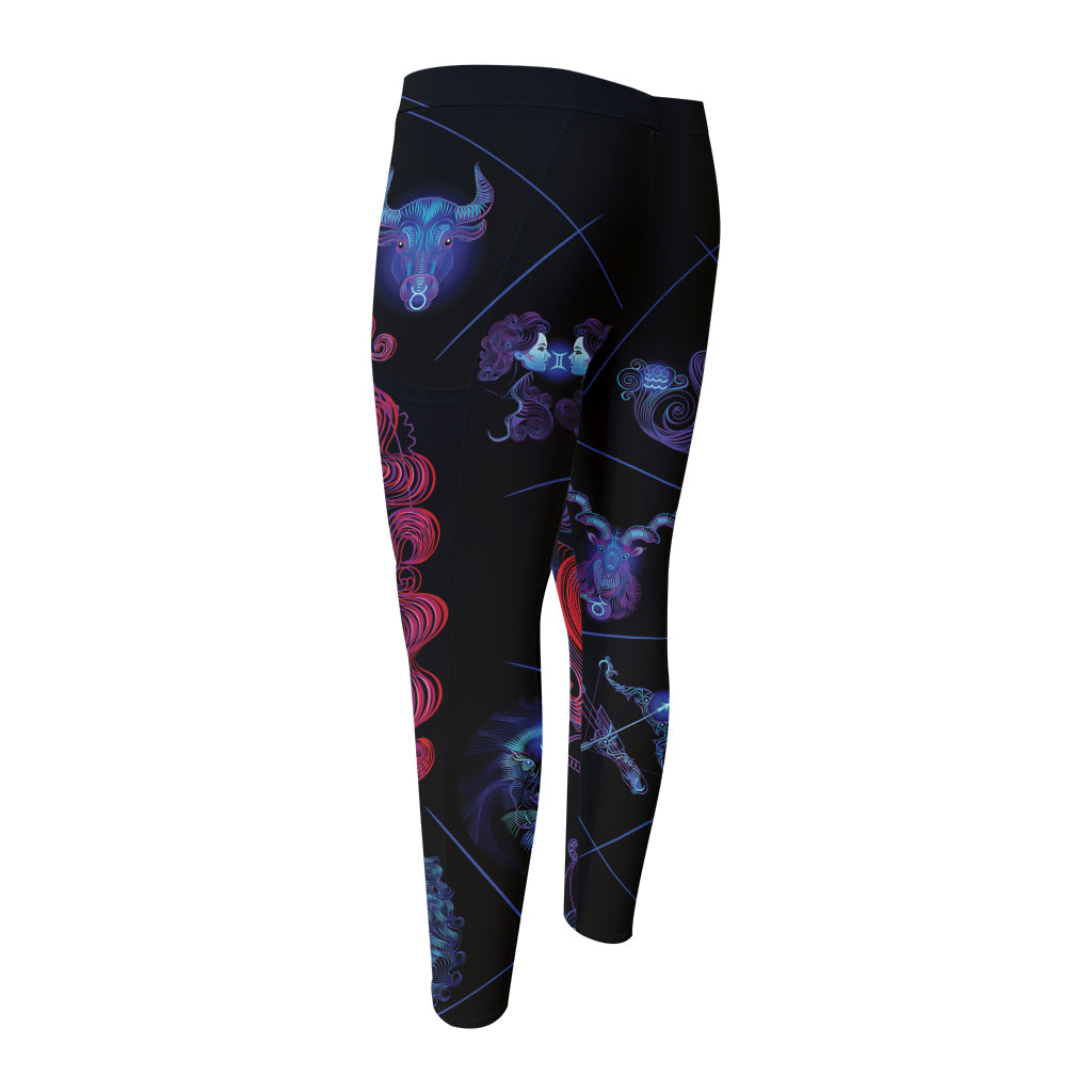 Sagittarius And Astrological Signs Print Men's Compression Pants