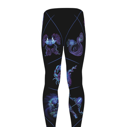 Sagittarius And Astrological Signs Print Men's leggings