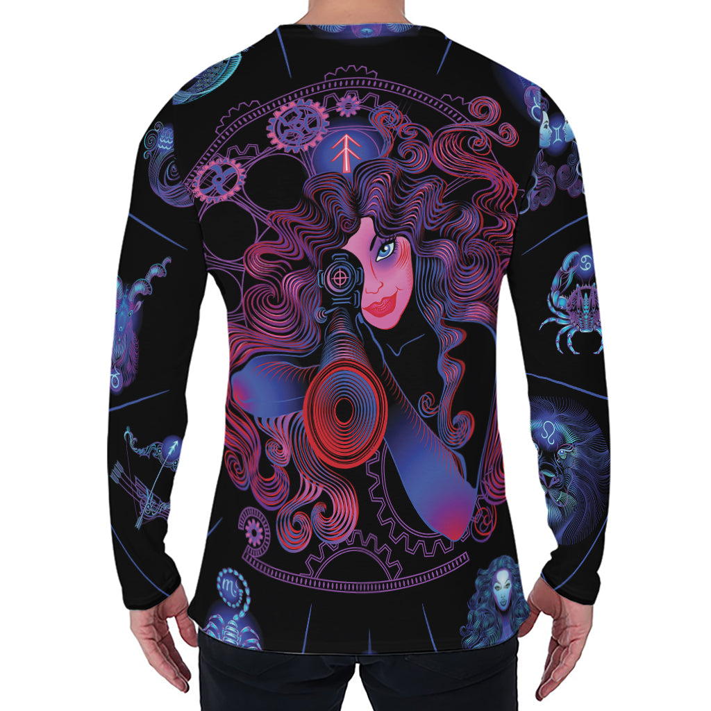 Sagittarius And Astrological Signs Print Men's Long Sleeve T-Shirt